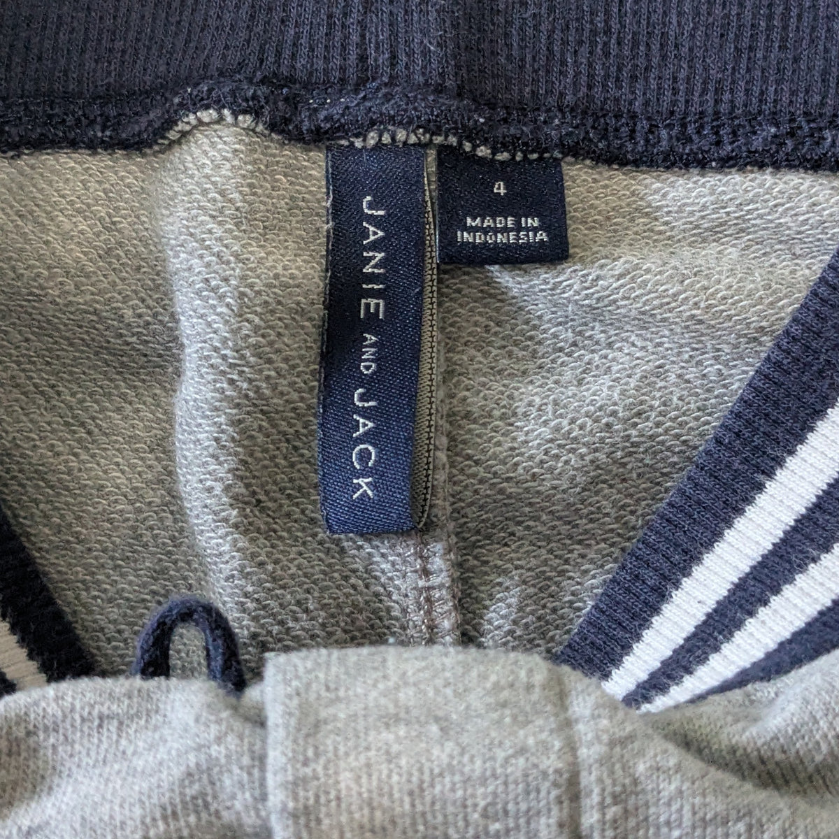 #61 Janie + Jack 4T Gray Navy Stripe Jogger Sweat Pants