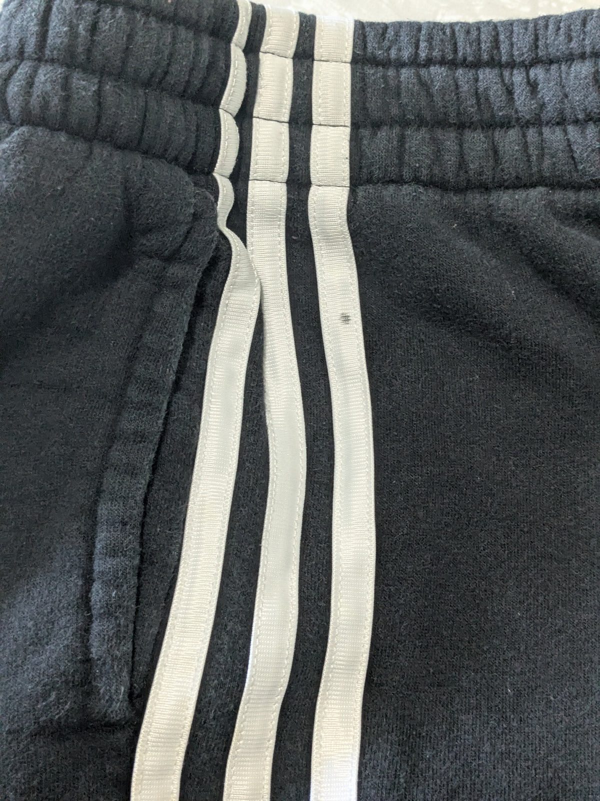 #61 Adidas Boys 8 Black White Stripes Jogger Sweat Pants