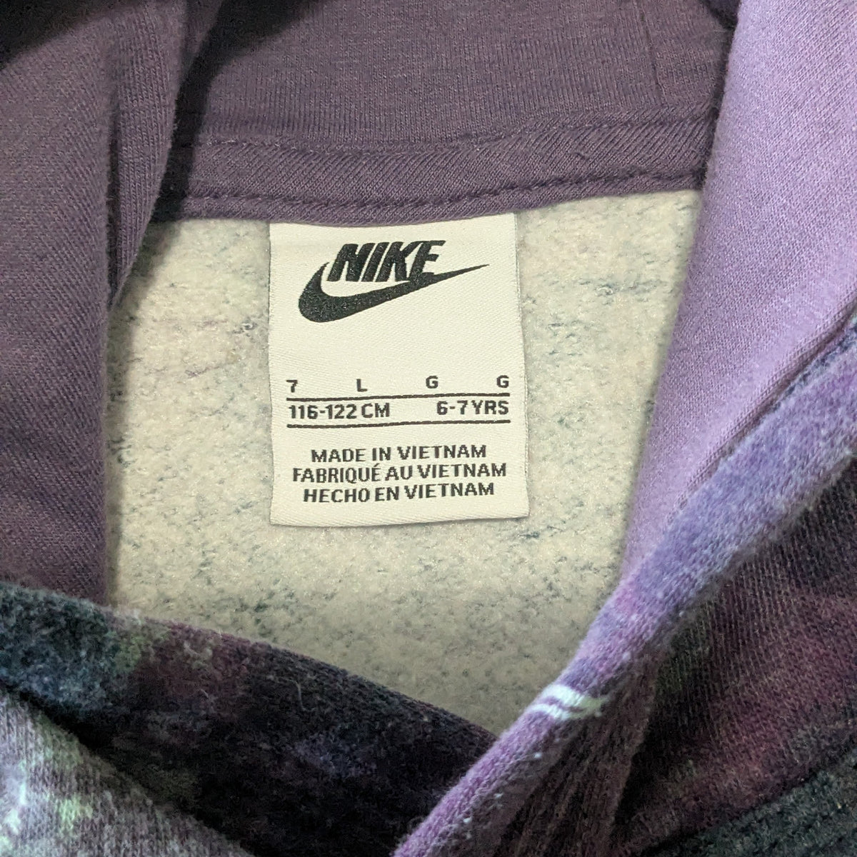#61 Girls 7 Purple Nike Hoodie