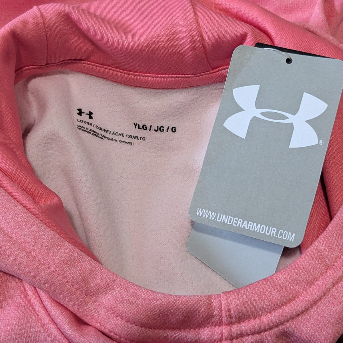 #61 Girls L Pink Glitter Logo Hoodie NWT