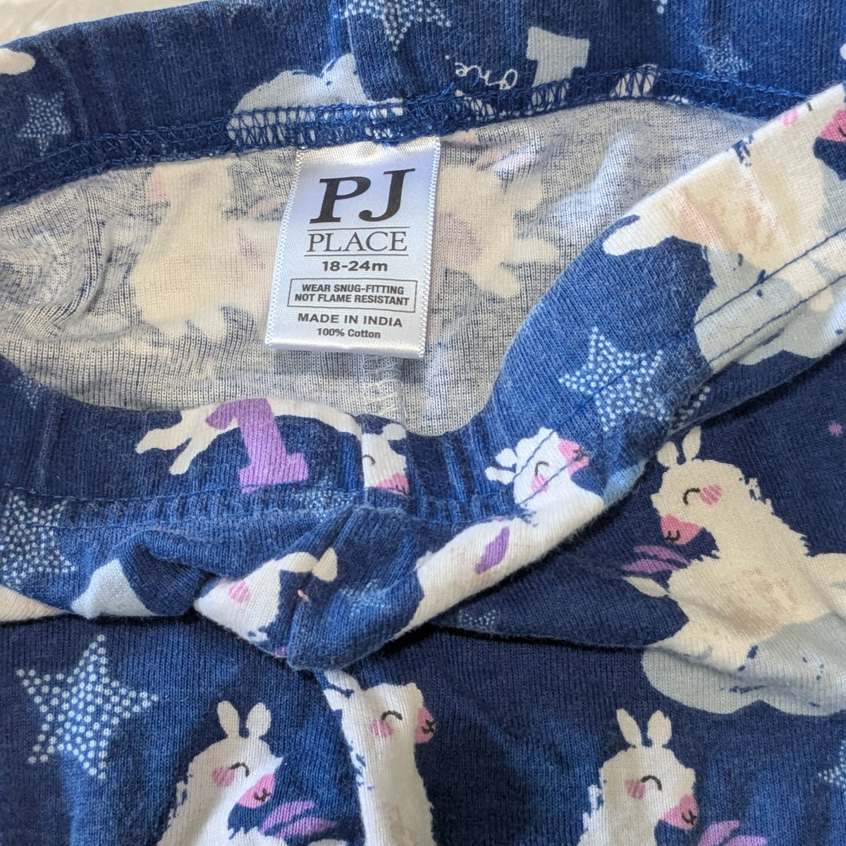 #61 Girls 18-24mo Place Blue Llama Alpaca Pajama Set