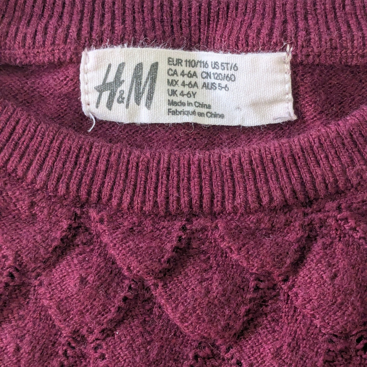 #61 H&M Girls 4-6 Red Lace Sweater Dress