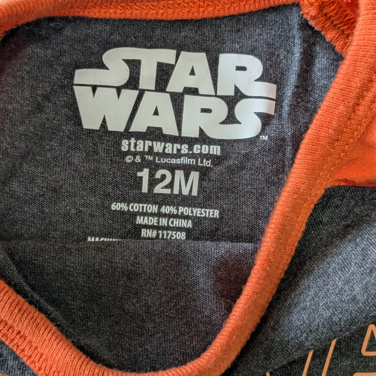 #61 Star Wars 12mo Halloween Raglan Tee