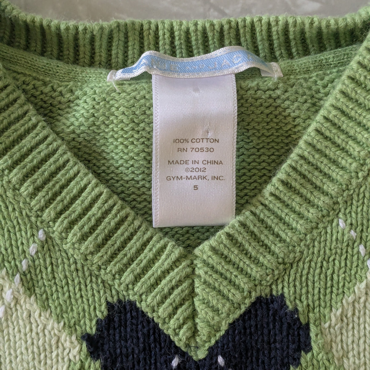 #61 Boys 5 Green Argyle Sweater Vest