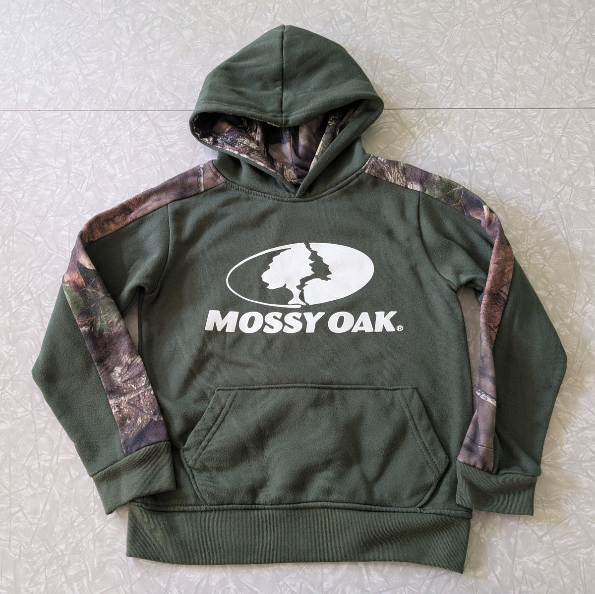 #61 Kids 5 Mossy Oaks Hoodie Sweatshirt Green Camo