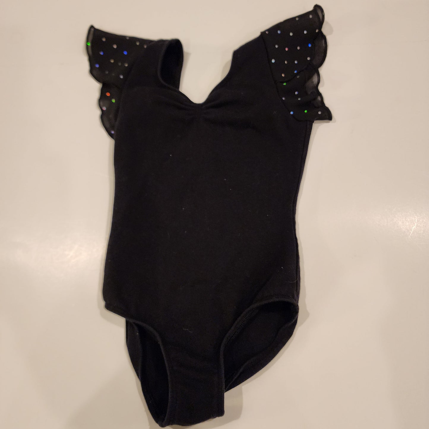 #135 Girls 2-4 Bloch dance leotard with sheer sparkle sleeves