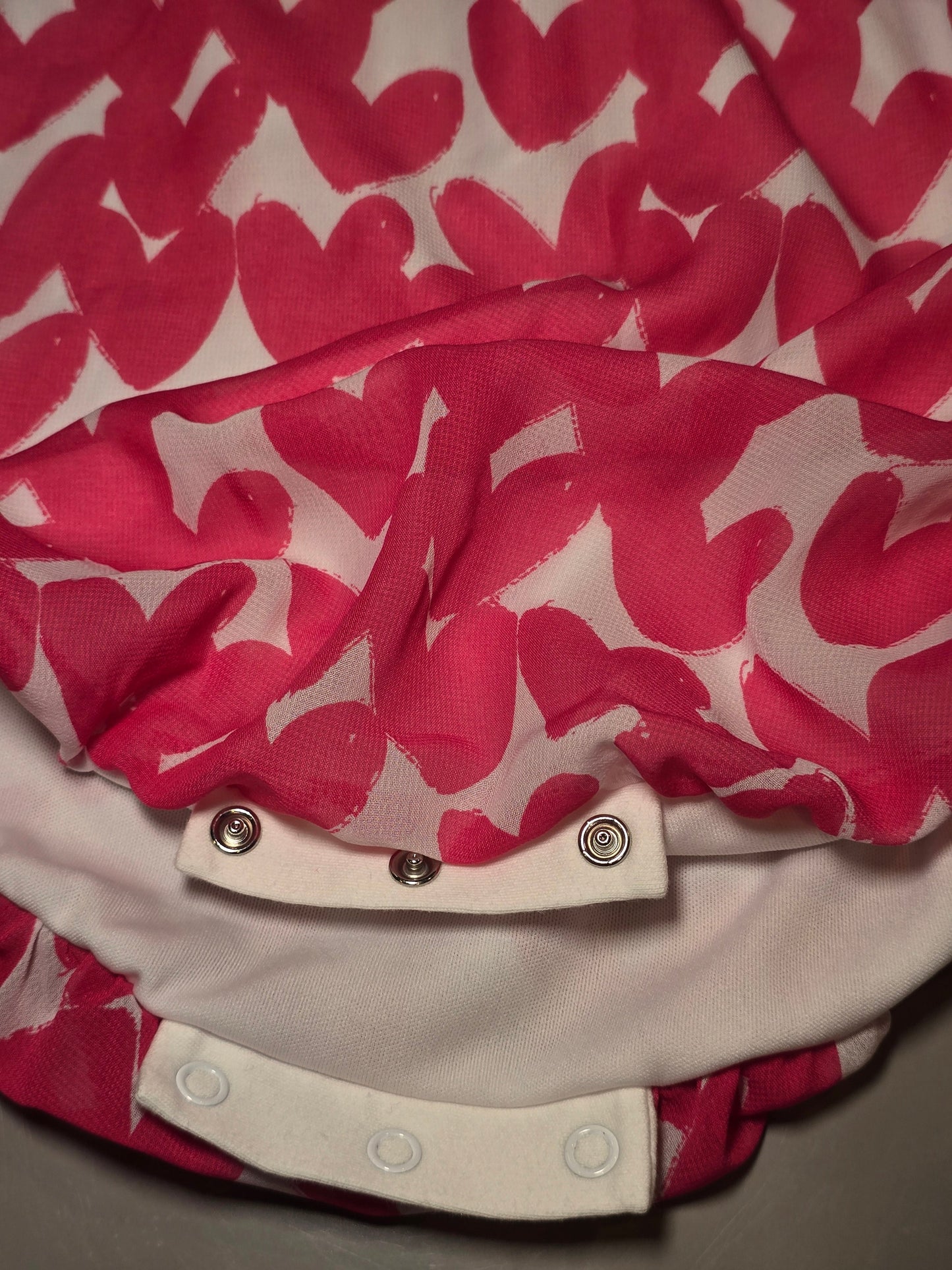 #131 Heart Baby Romper with bow girls size 18M