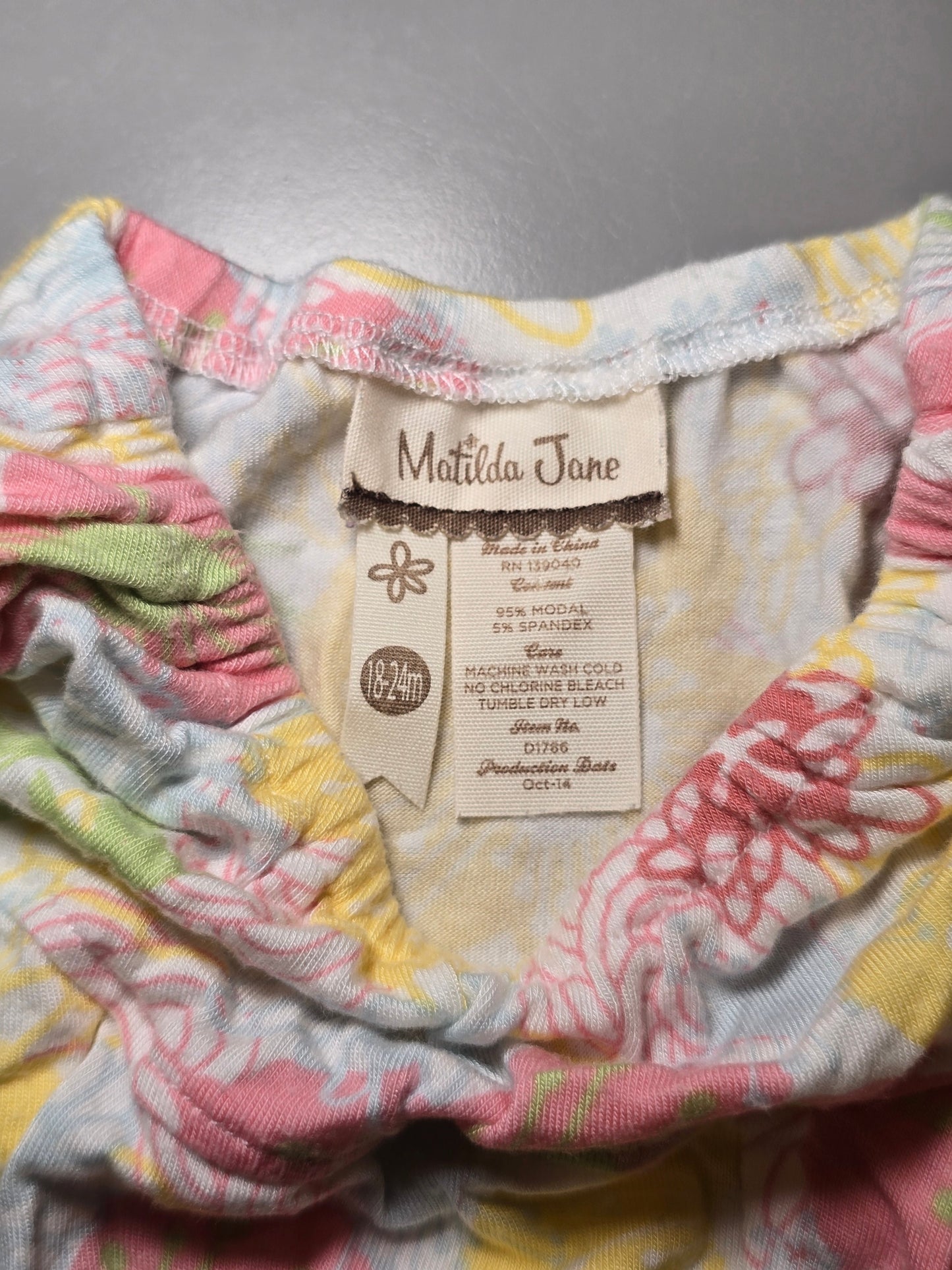 #131 Matilda Jane floral sleeveless dress girls size 18-24M