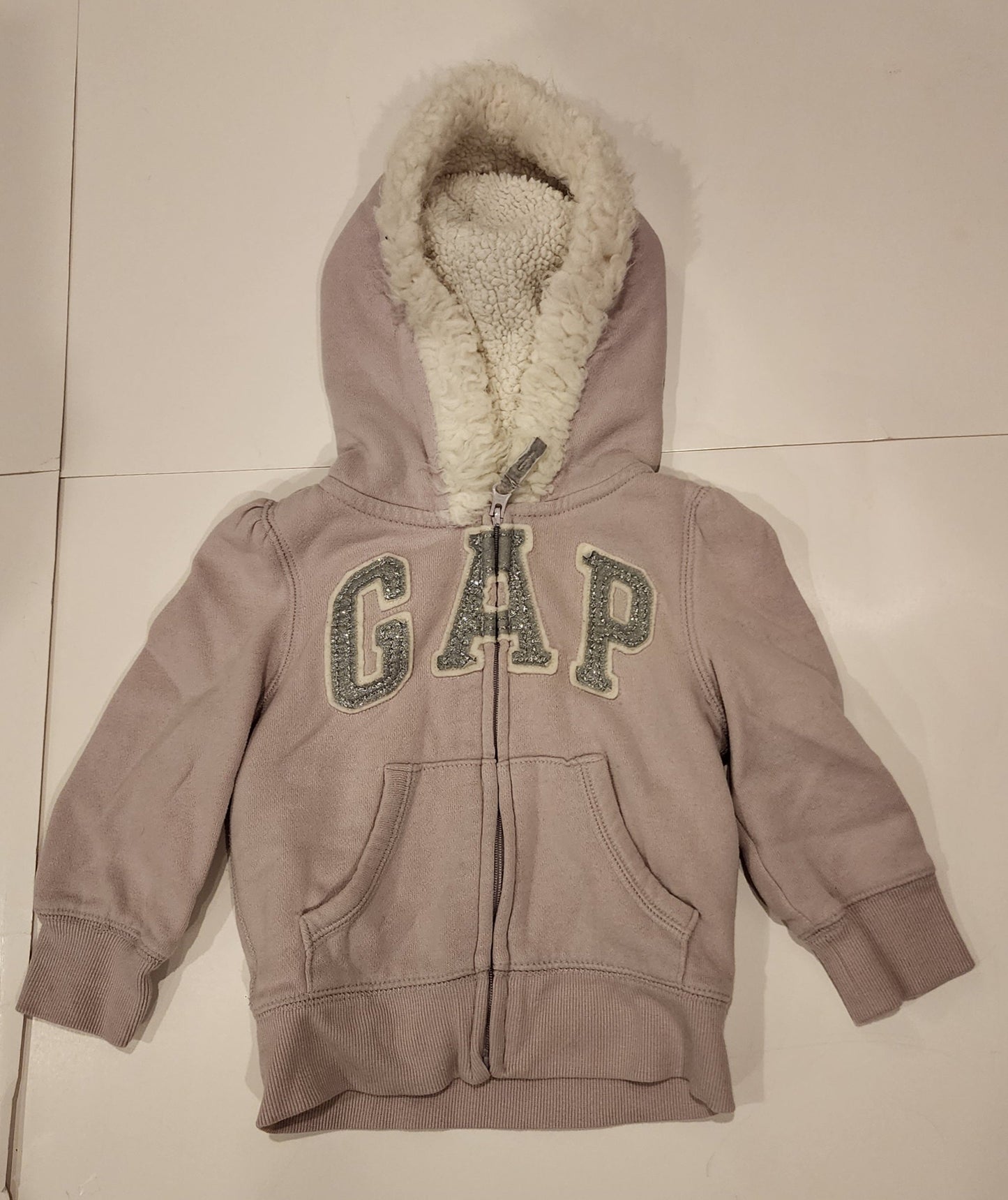 #135 girls size 18-24 mos Gap lined hoodie sweatshirt