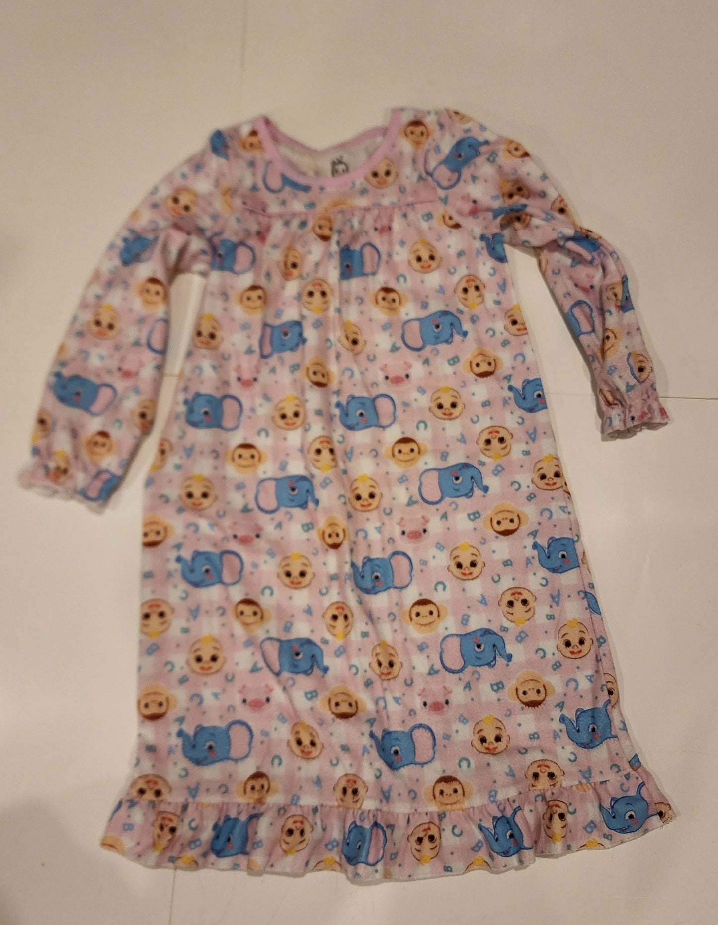 #135 girls size 4 Cocomelon flannel nightgown