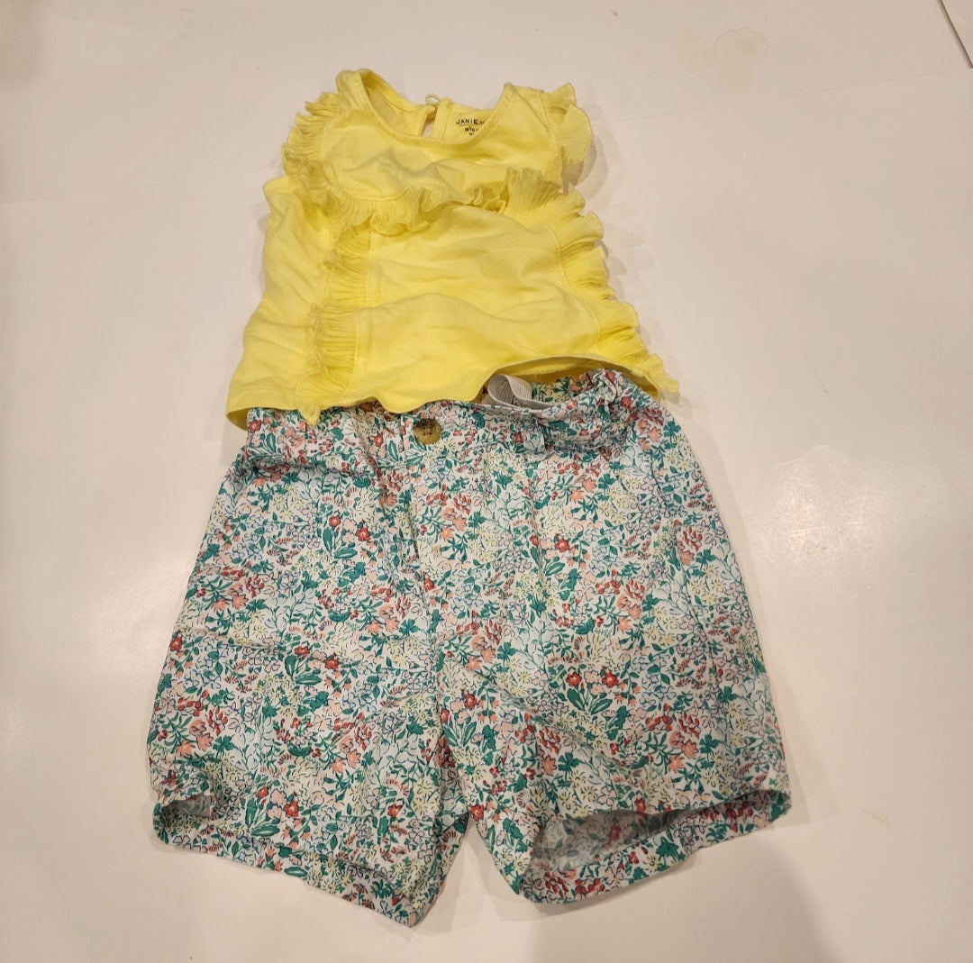 #135 girls size 18-24 mos Janie & Jack shorts outfit