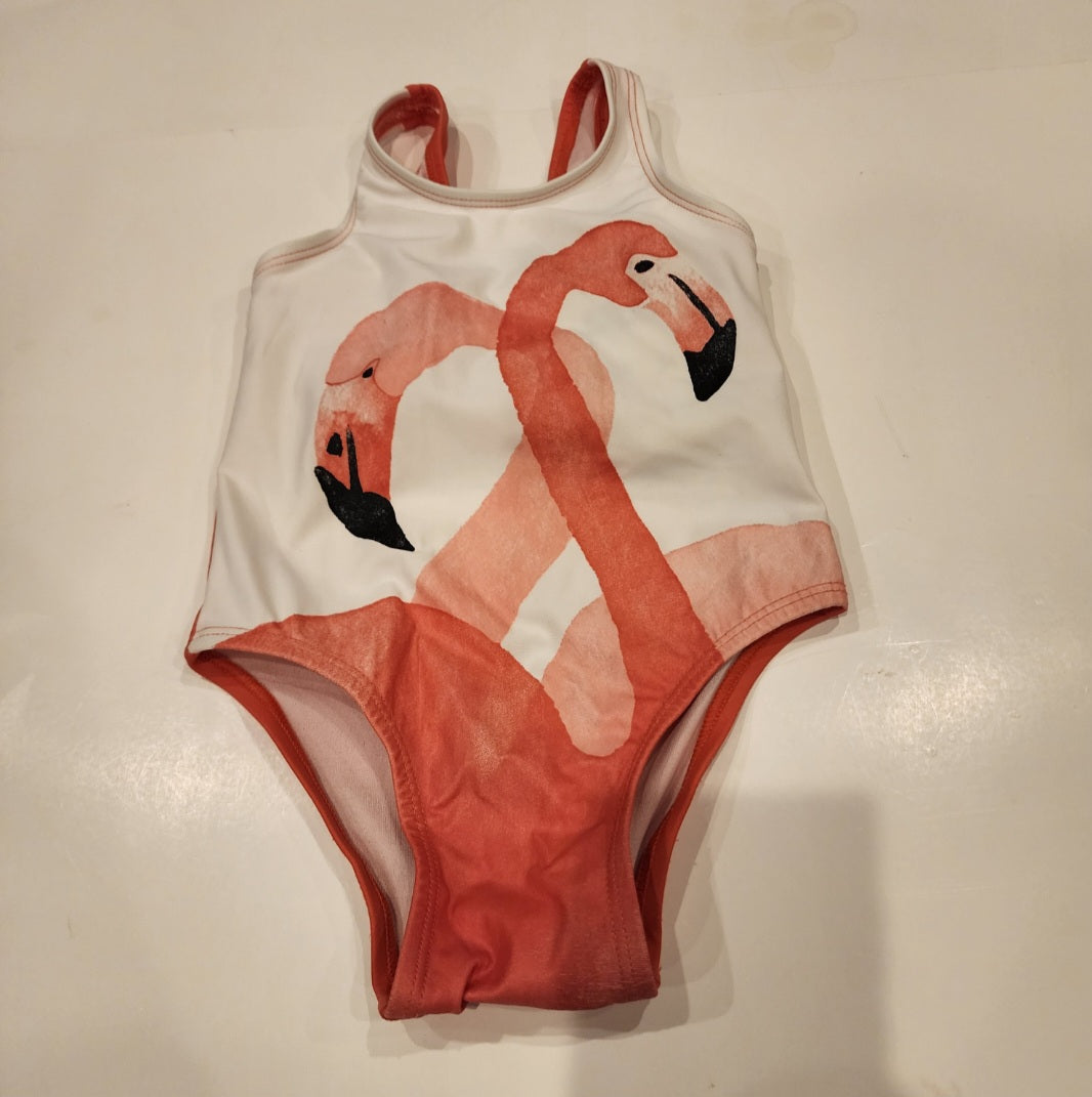 #135 girls 3T Old Navy flamingo bathing suit