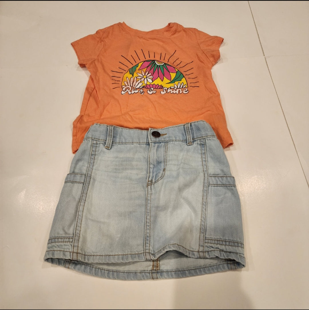 #135 girls size 4 skirt outfit bundle