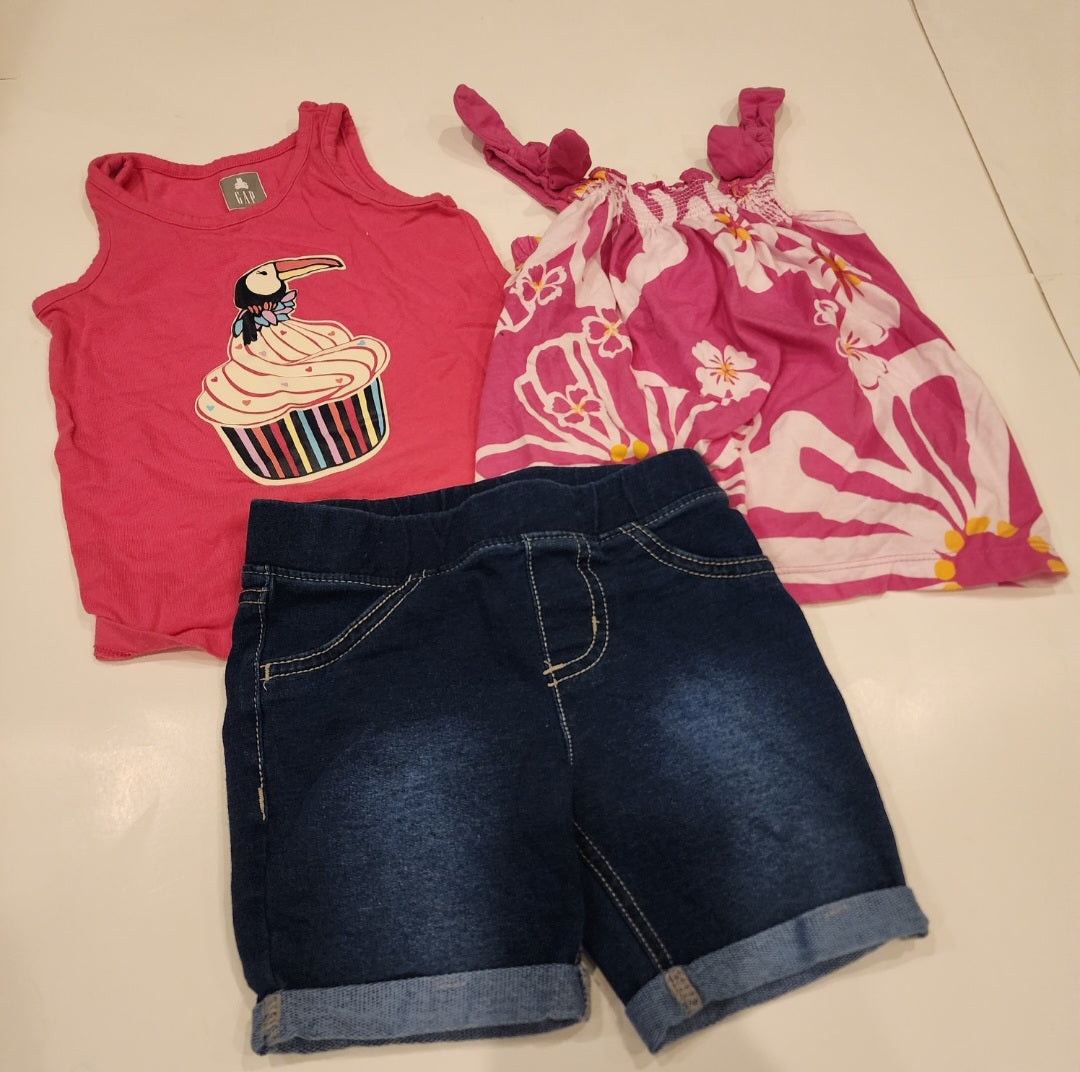 #135 girls size 4 shorts outfit bundle