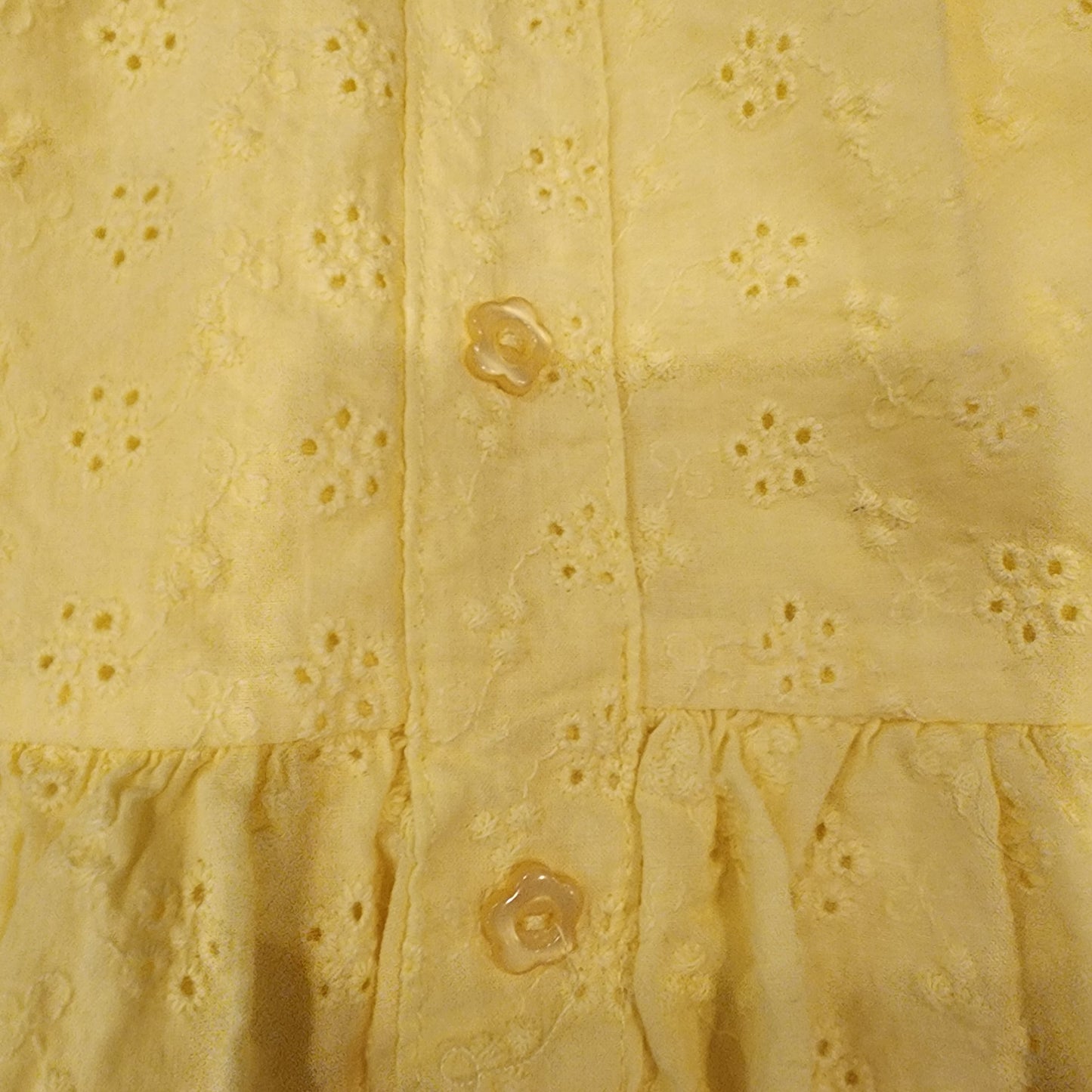 #135 girls size 6 Nannette yellow eyelet dress