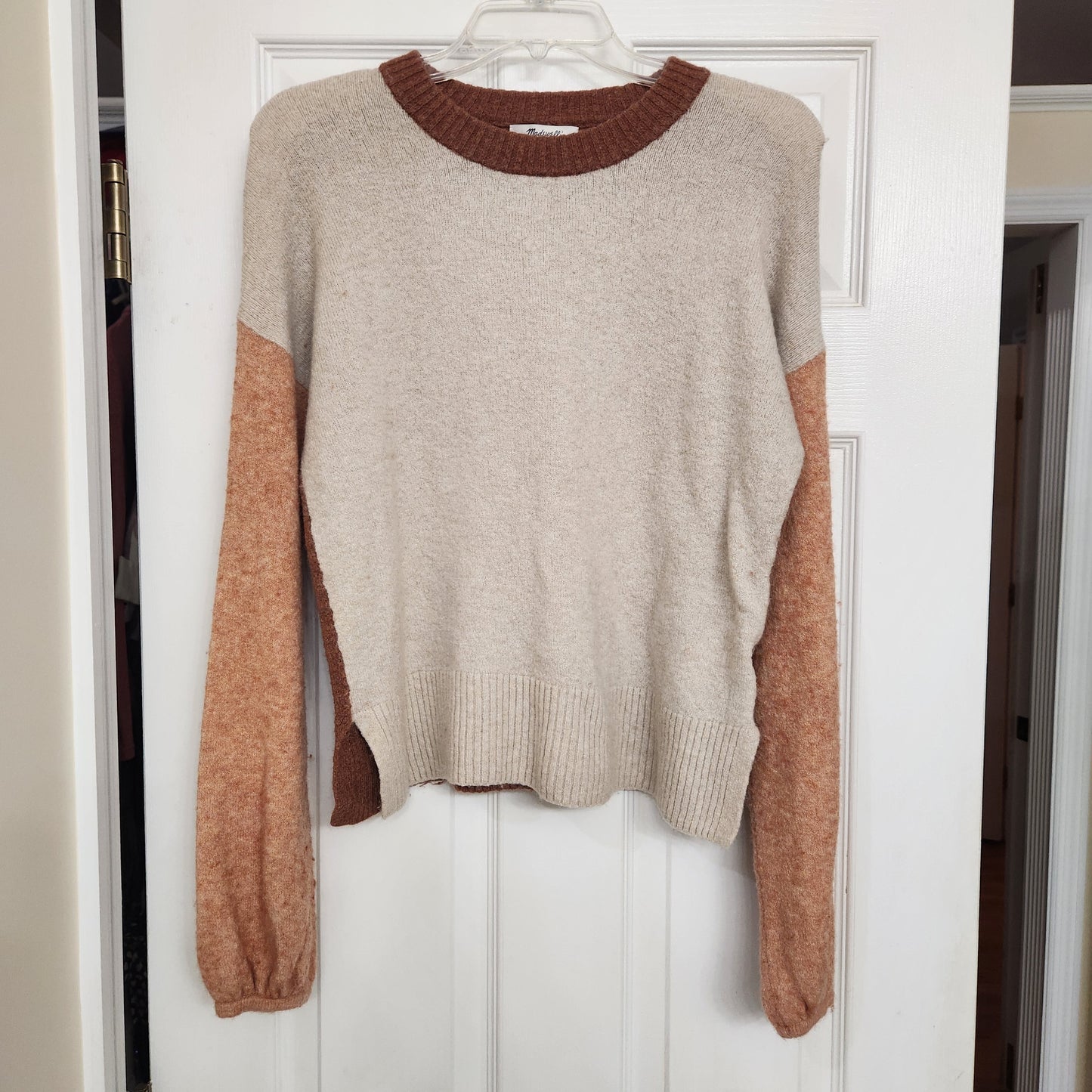 REDUCED #142 Madewell Womens Small Colorblock Payton Pullover Sweater in Coziest Yarn