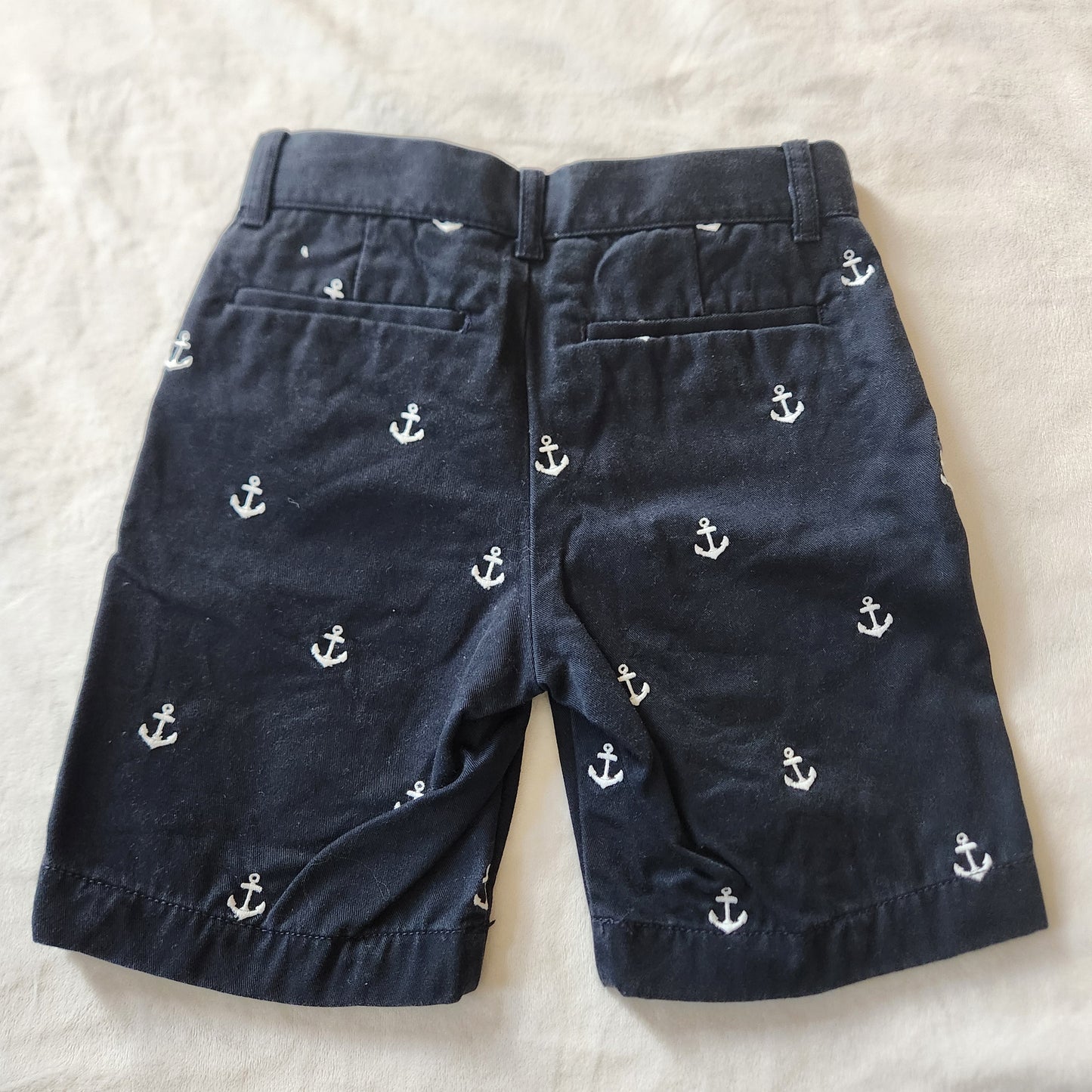 #104 Crewcuts Sz 6 Nautical Navy Chino Anchor Shorts
