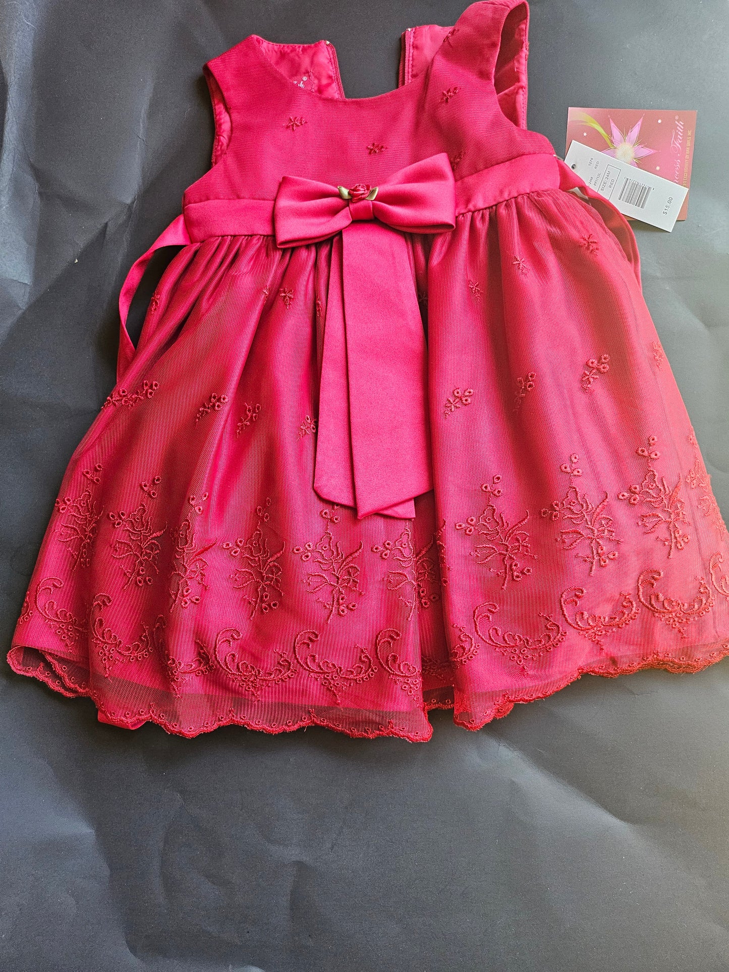 #13 - Girls Red Lace Dress 24M NWT