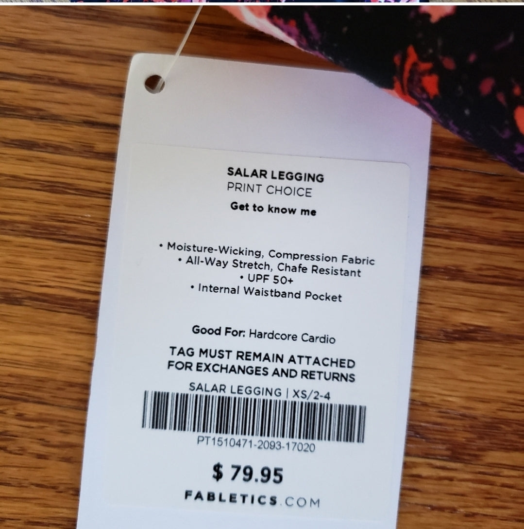 #142 NWT Fabletics XS Salar Impasto PowerHold Leggings