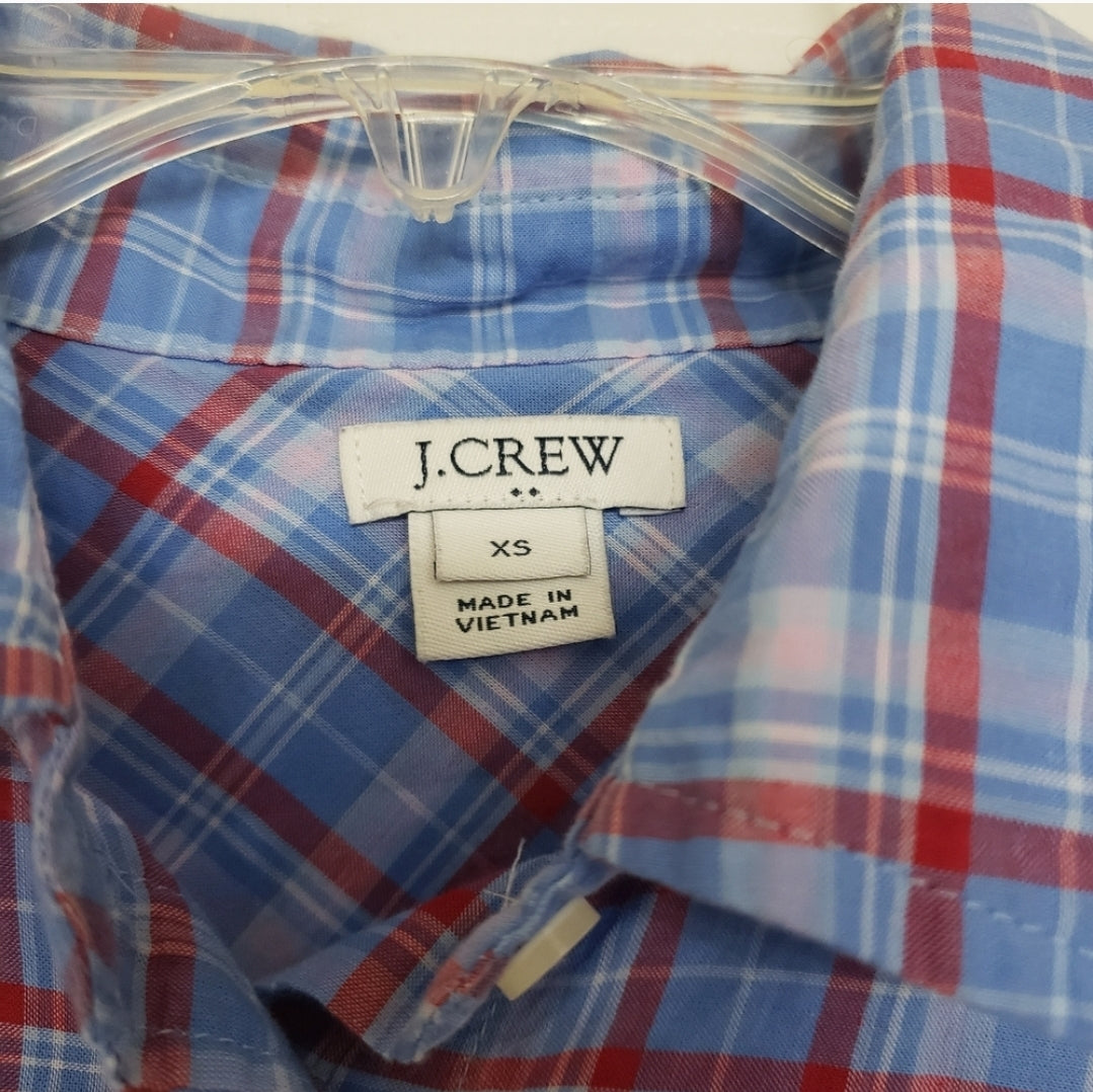 #142 J. Crew XS Printed Tie Waist Shirt