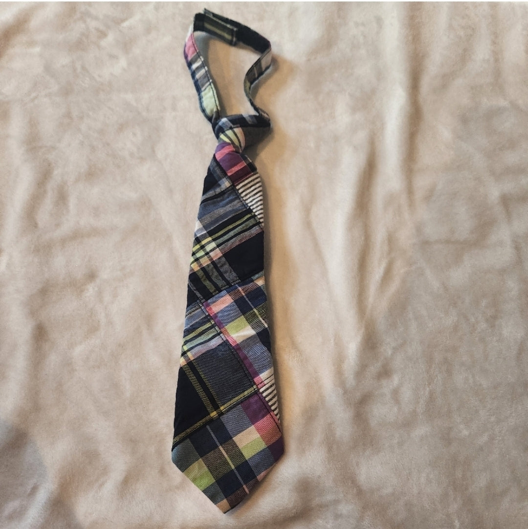 #142 Gymboree 0-24 Months Dressed Up Plaid Velcro Tie