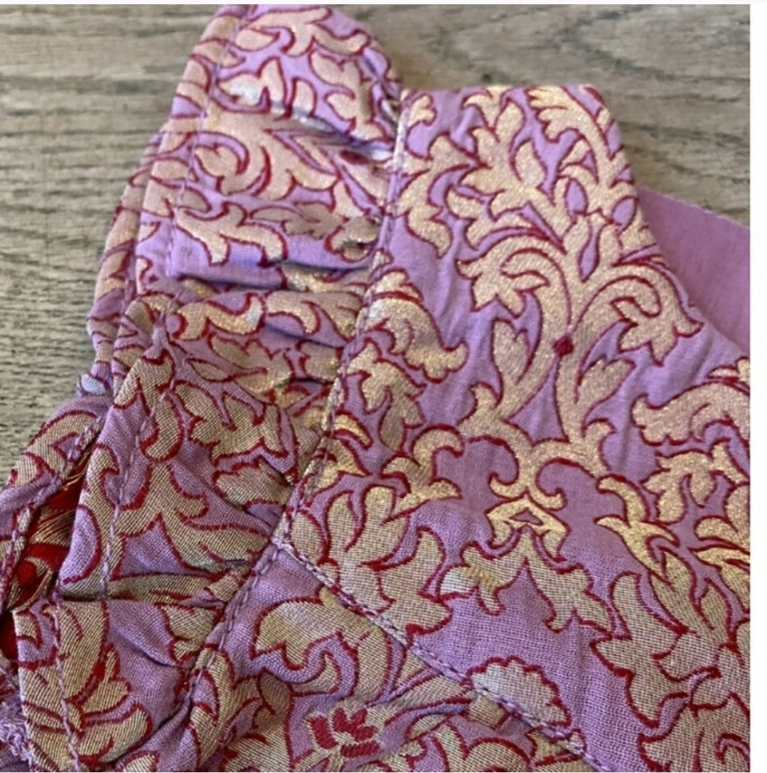 #142 Peek 12-18 Mths Ruffle Shoulder Brocade Dress