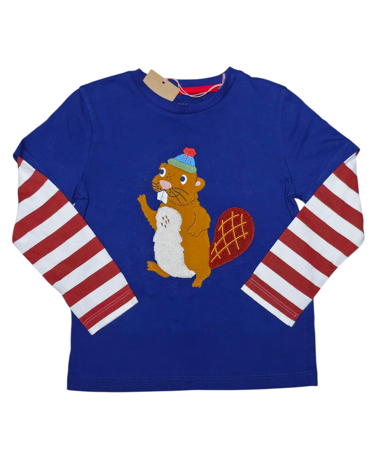 #89 Boys 4-5Y Boden | Long sleeve shirt (grunge squirrel) - blue NWT