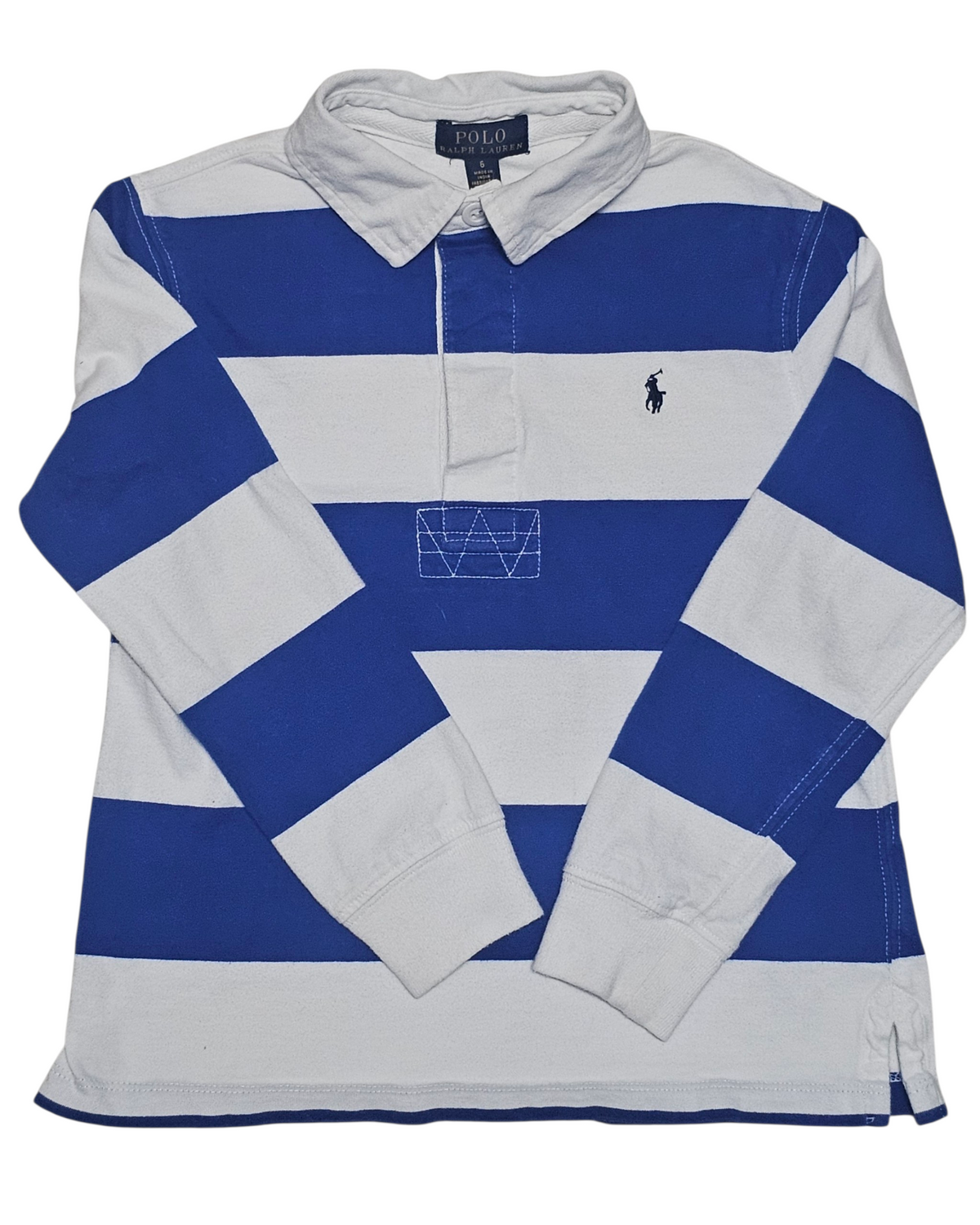 #89 Boys 6 Polo Ralph Lauren | Rubgy shirt - blue & white stripe NWOT