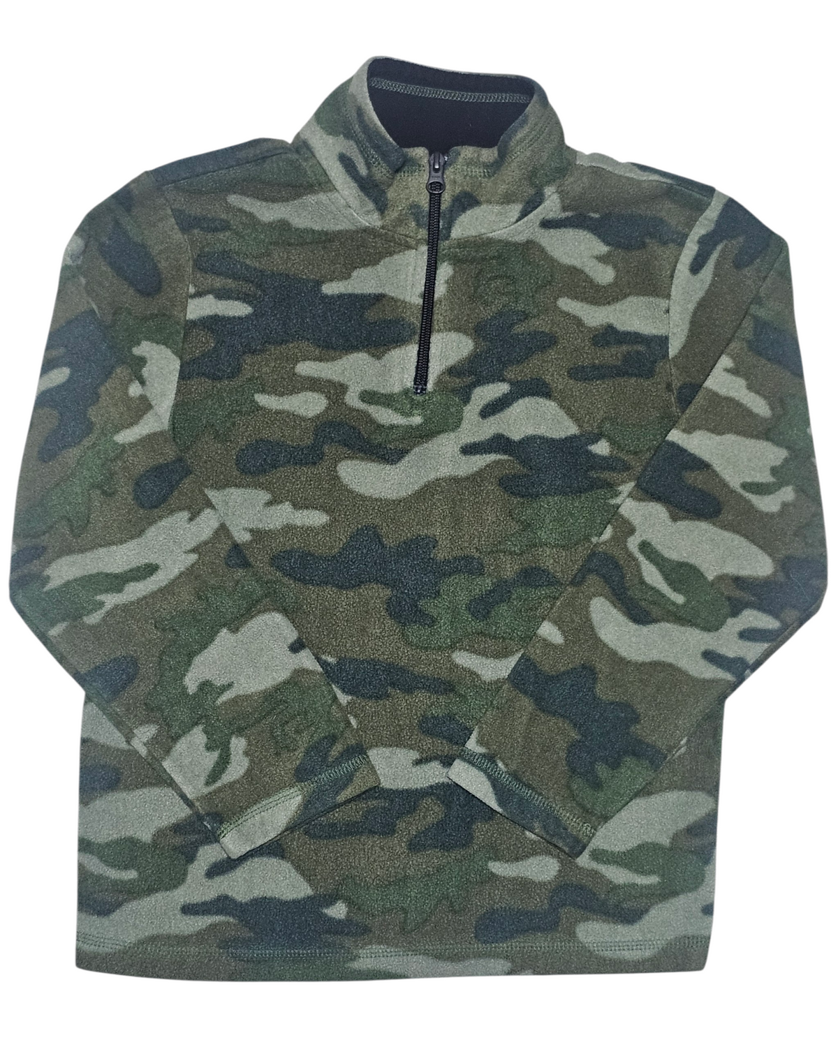 #89 Boys 7-8 (M) Children's Place | Quarter-zip fleece pullover - camo EUC