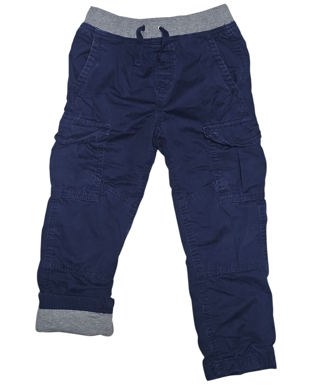 #89 Boys 6-7 (120) Hanna Andersson | Double Knee jersey lined relaxed cargo pants - Nautical EUC