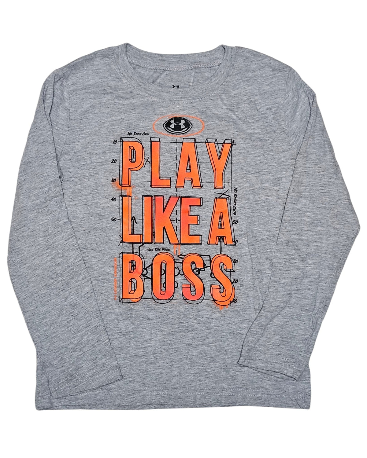#89 Boys 5 Under Armour | Long sleeve shirt "Play Like a Boss" - grey VGUC