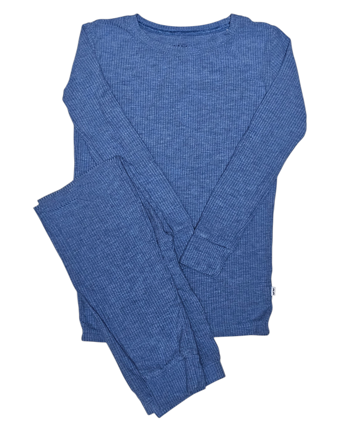 #89 Boys 7/8 Little Sleepies | Ribbed Solid Lunalux Bamboo sleepwear - blue EUC