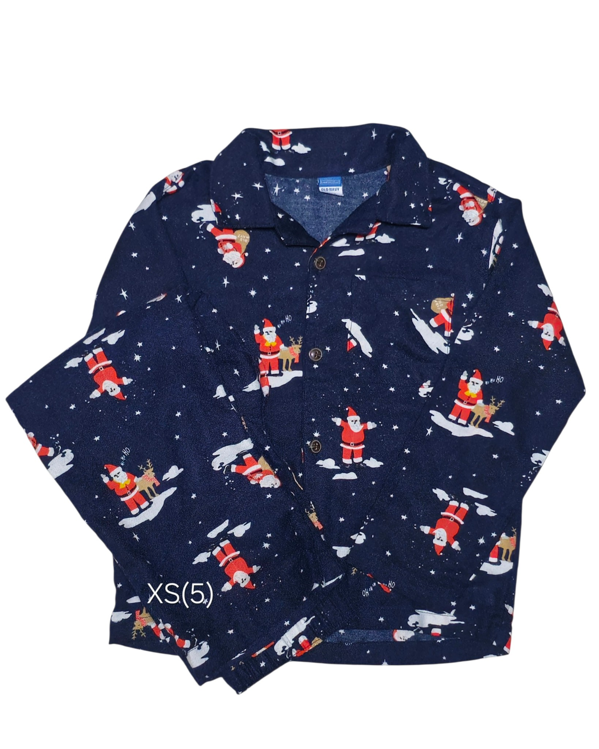 #89 boys 5 Old Navy | Santa button-down flannel jammies - NWOT