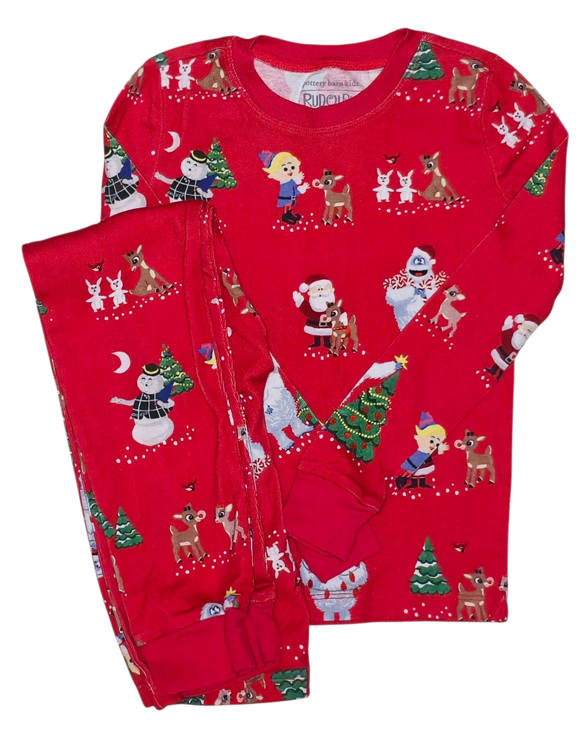 #89 Kids 8 Pottery Barn Kids | Rudolph the Red Nose Reindeer pajamas - EUC