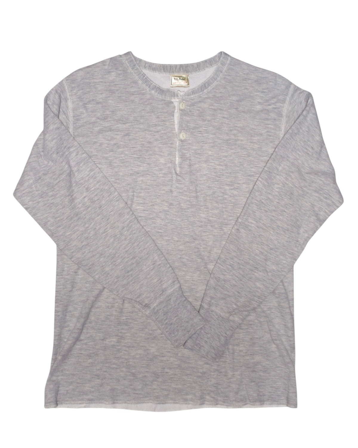 #89 Men XL L.L, Bean | Two-layer thermal wool henley shirt - heatherd grey