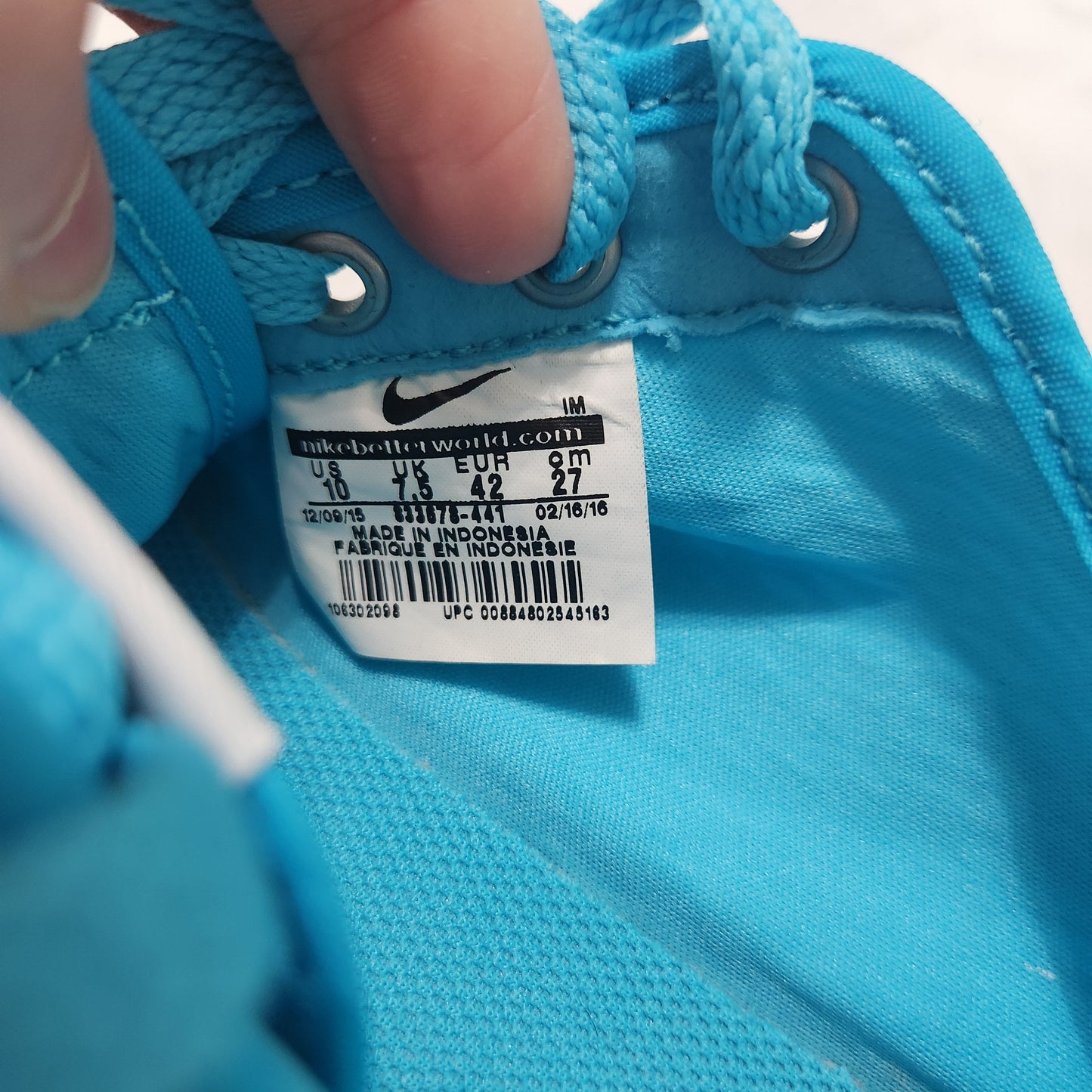 #142 NIKE Primo Court BR Womens Sz 10 Gamma Blue/White Casual Sneakers