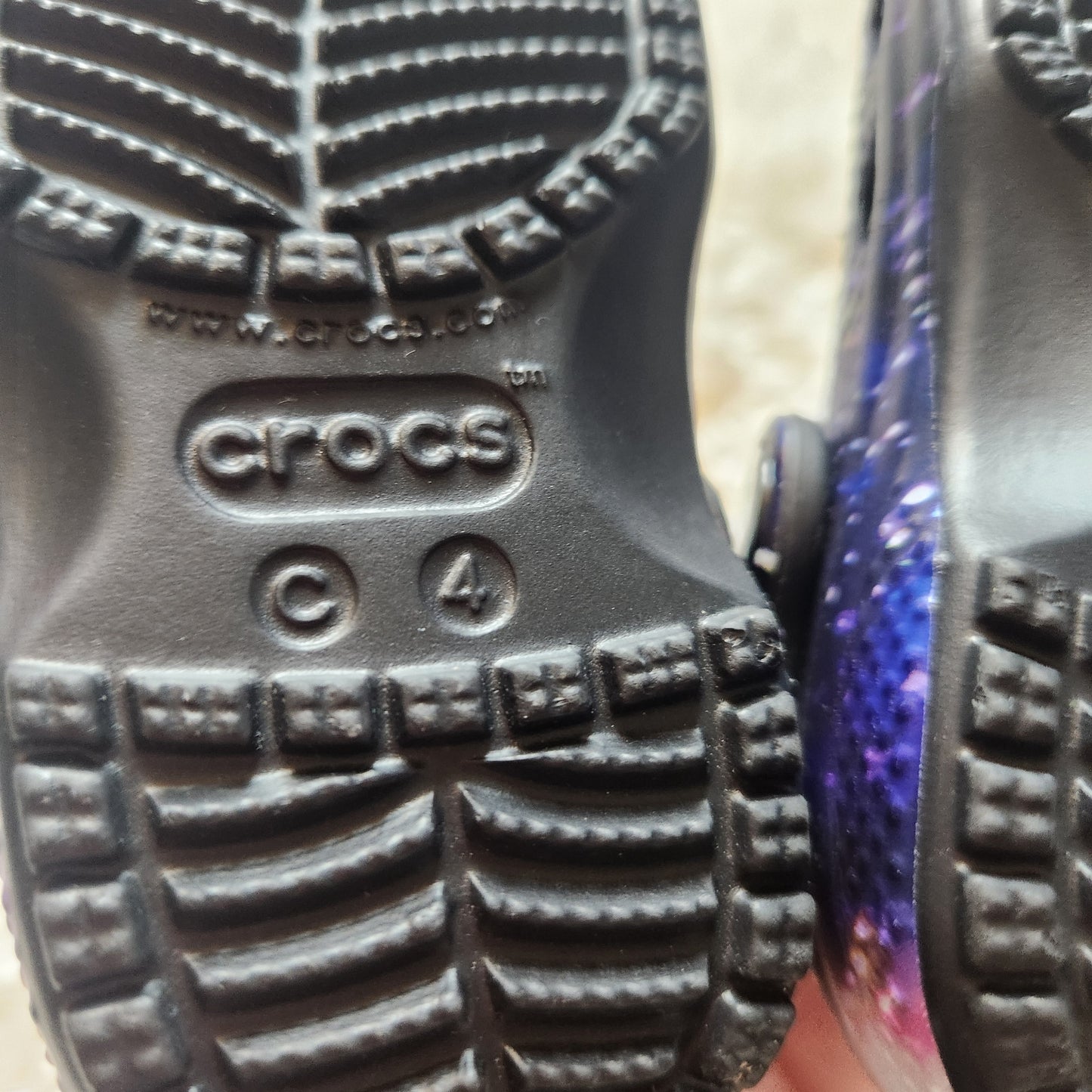 REDUCED #142 Crocs Kids’ Sz 4 Classic Space Galaxy Clog