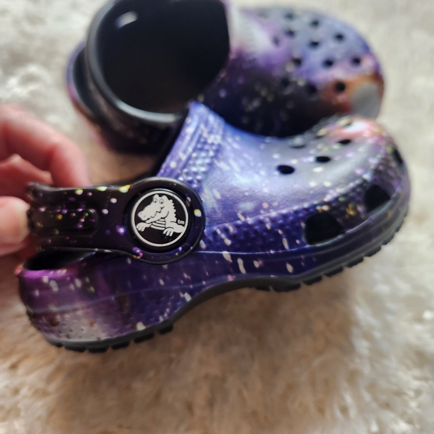 REDUCED #142 Crocs Kids’ Sz 4 Classic Space Galaxy Clog