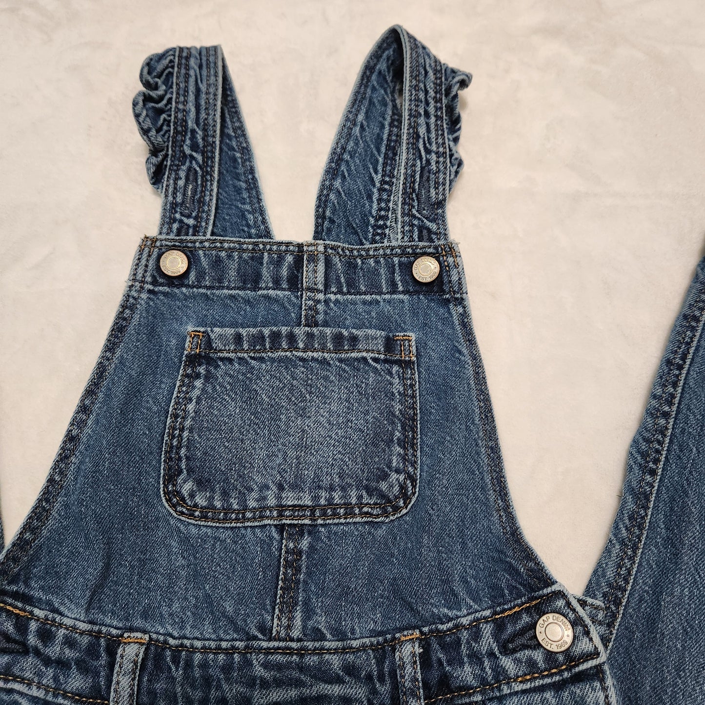 #142 Baby Gap 5T Blue Jean Denim Overalls Pants