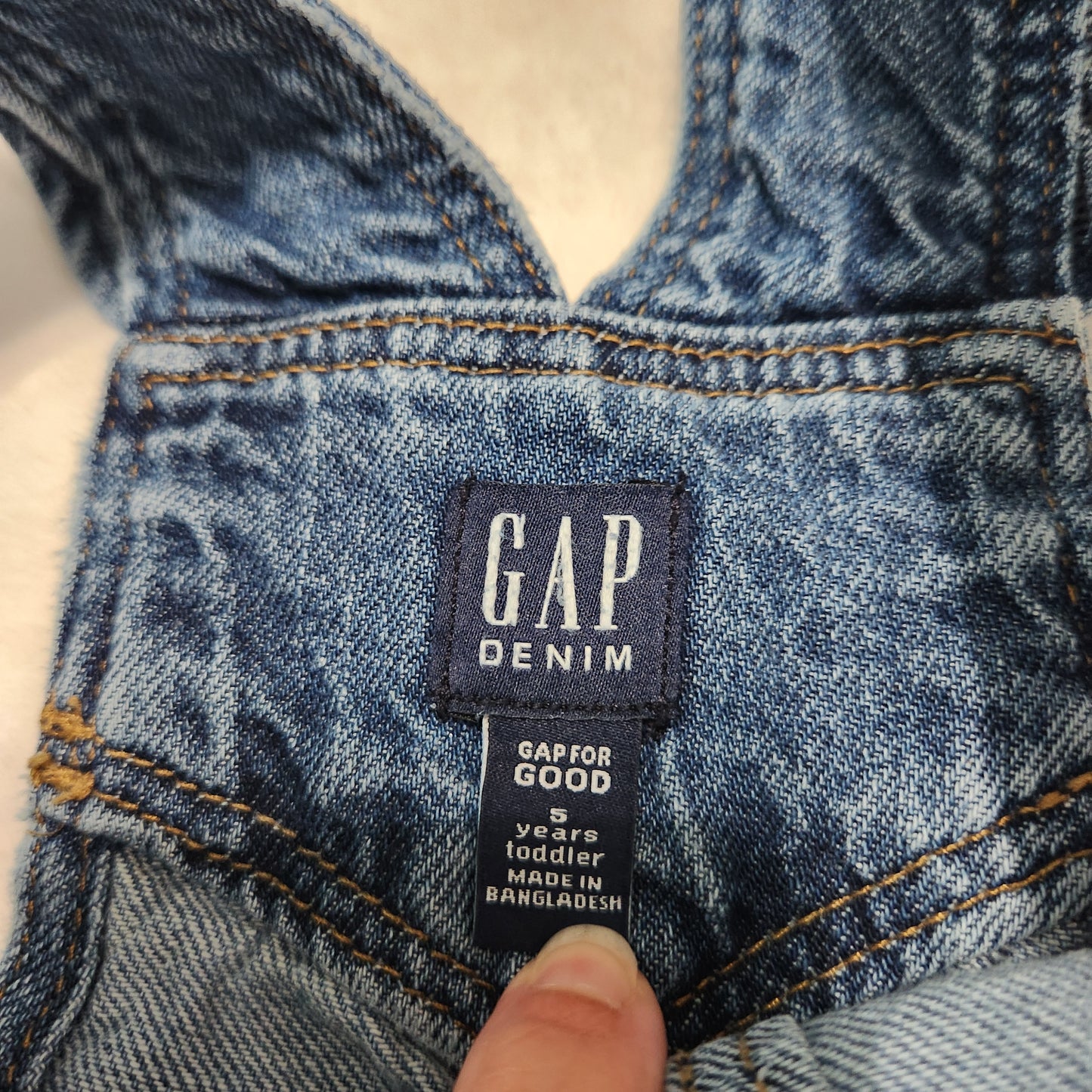 #142 Baby Gap 5T Blue Jean Denim Overalls Pants