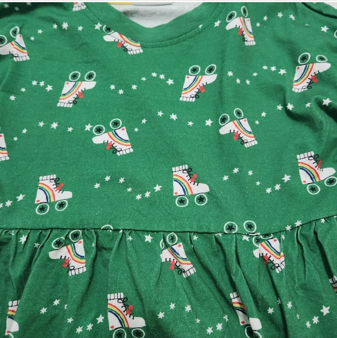 #142 Hanna Andersson 6/7 Roller Skate Sweatshirt Dress