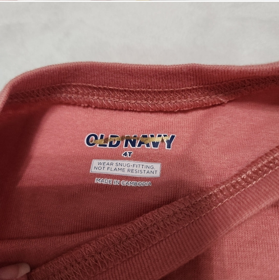 #142 NWT Old Navy 4T Long Sleeve Pants Egg Pajama Set