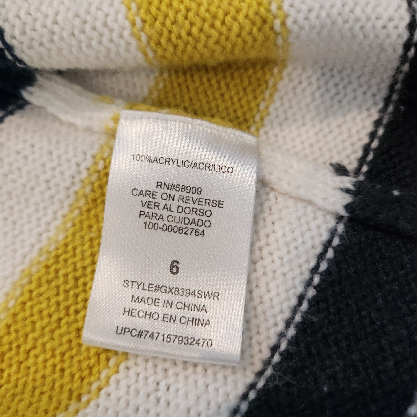 #142 Gianni Bini GB Sz 6 Striped Sweater Girls Cardigan Knit Top