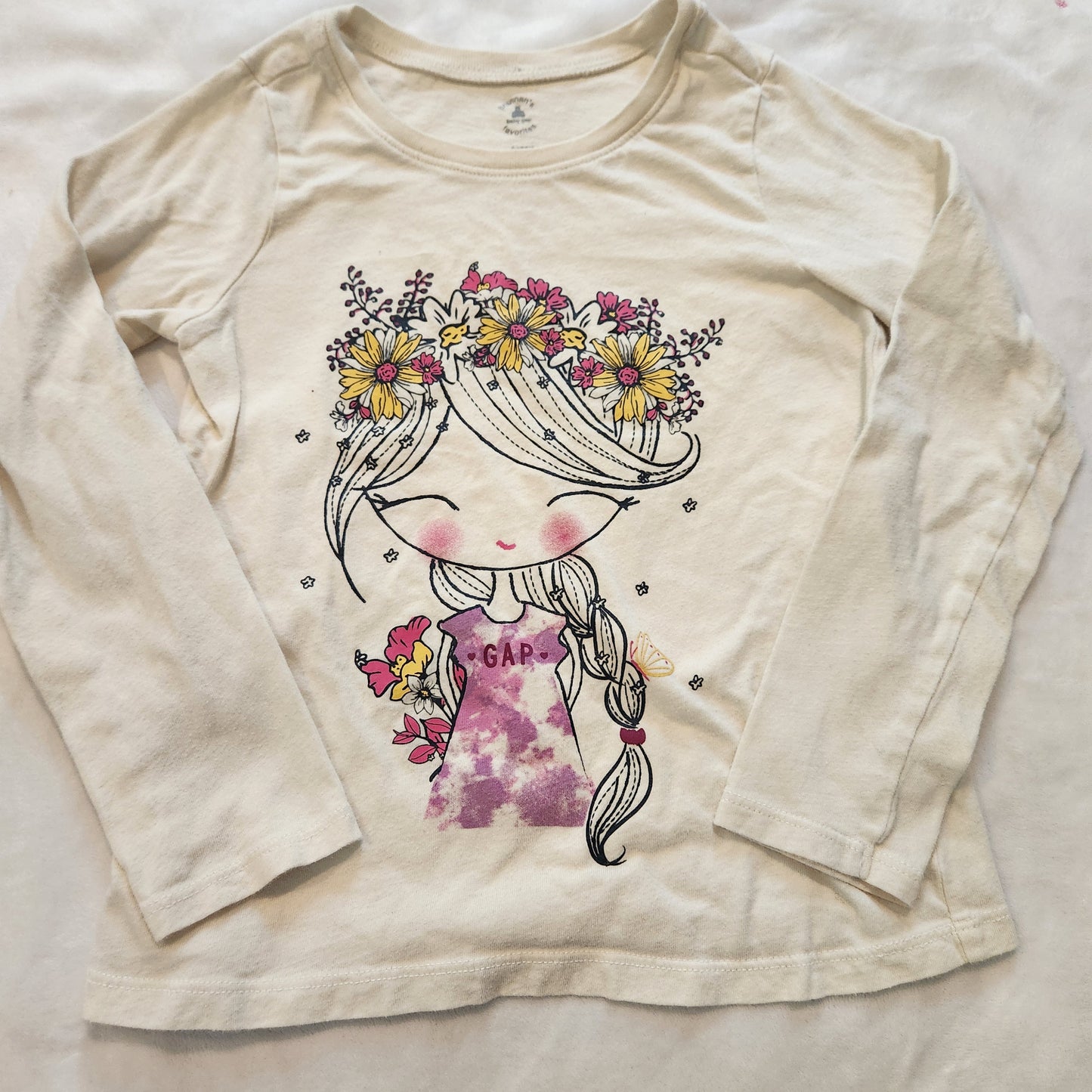 REDUCED #142 Baby Gap 5T Long Sleeve Hippie Girl Tee Tie Dye Outfit
