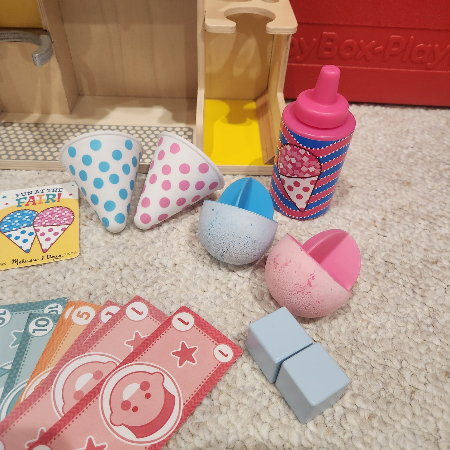 #142 Melissa & Doug Fun at the Fair! Wooden Snow-Cone and Slushie Play Set