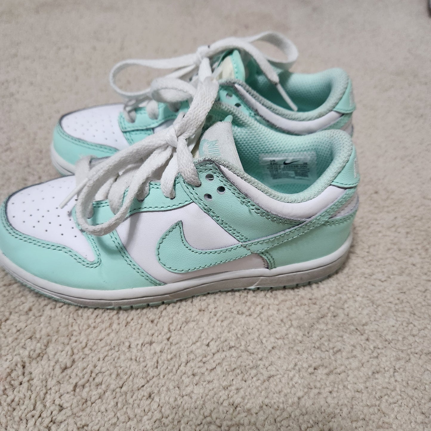 REDUCED #142 Nike Dunk Sz 12 Low White/Mint Foam Gym Shoes Shoes