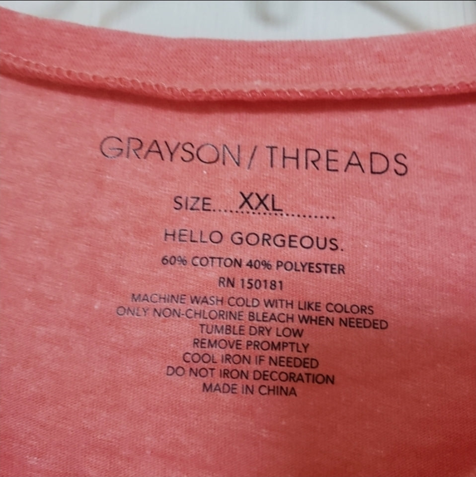 #142 NWT Grayson Threads Pumpkin Shirt XXL Womens Jack O Latern Fall Halloween Tee