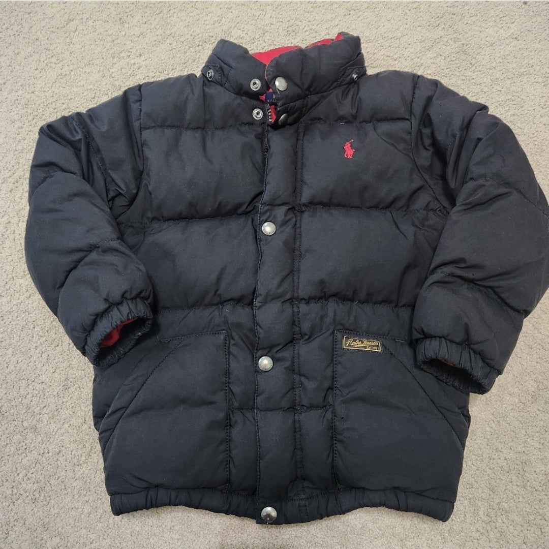 REDUCED #142 Ralph Lauren Boys Sz 6 Polo Black Puffer Down Coat
