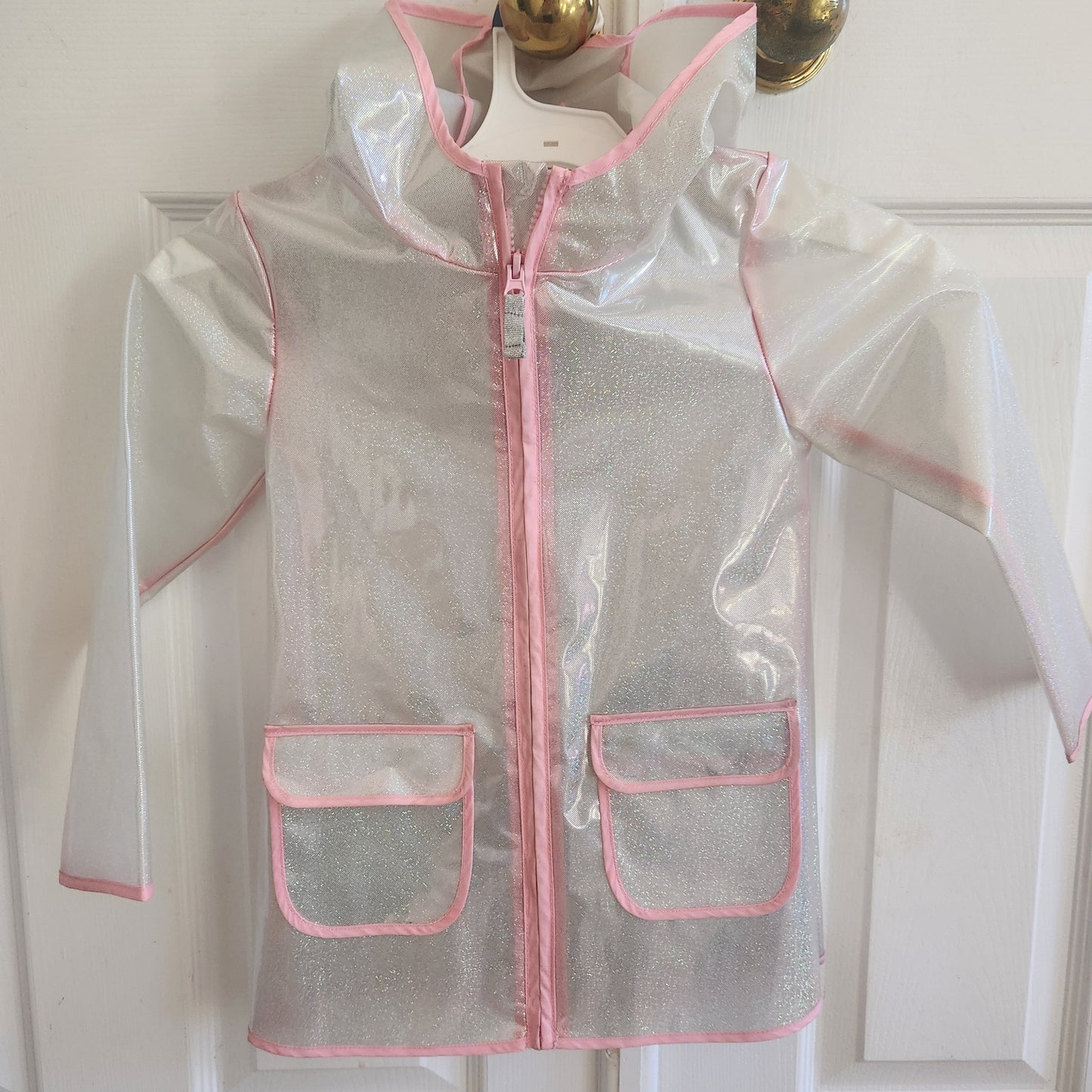 REDUCED #142 Cat & Jack 5T Hooded Iridescent Rain Coat