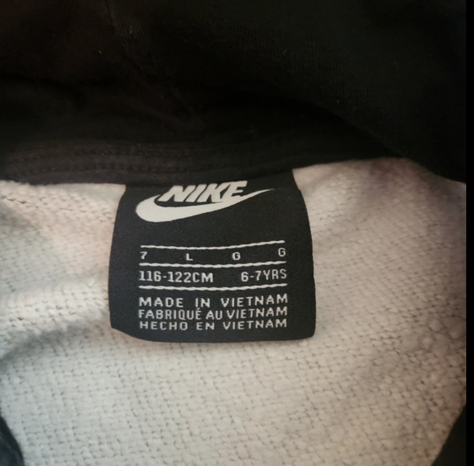 #142 Nike Boys 6/7 Graphic Fleece Print Hooded Sweatshirt